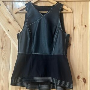 BCGG Faux Leather and Fabric Top